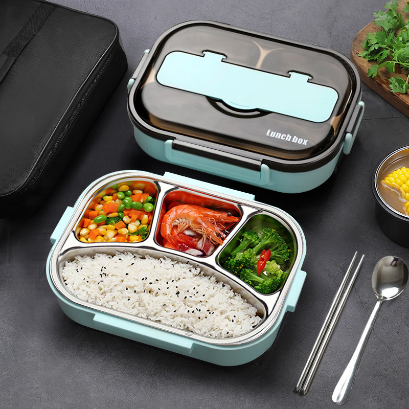 Special first grade anti-scalding with cover 304 children's lunch box Primary school students 304 stainless steel material dining box High School raw men
