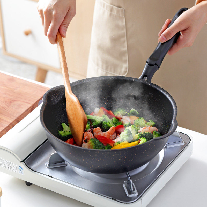 Medical stone pan not stained with pan small household frying pan 1 single mini frying pan with special frying and double use