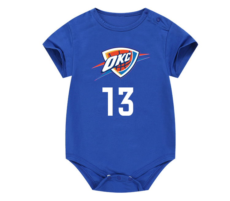 Baby Baby Basketball Jersey One Piece Raptors Leonard McGrady Cáp Nhĩ Tân Mùa hè Tay áo ngắn Tam giác Leo - Áo liền quần bexinhshop shop
