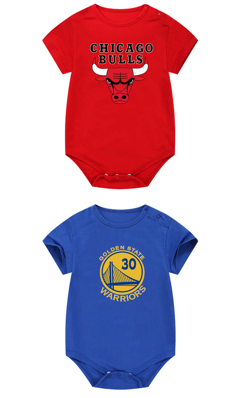 Baby Baby Basketball Jersey One Piece Raptors Leonard McGrady Cáp Nhĩ Tân Mùa hè Tay áo ngắn Tam giác Leo - Áo liền quần bexinhshop shop