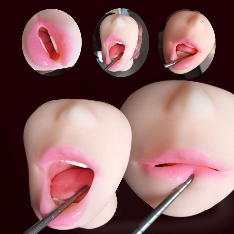 Lips Insertion Adult Products, Real Oral Device, Tongue Masturbation, Sucking Oral Sex Device, Beauty Kissing and Kissing Tool