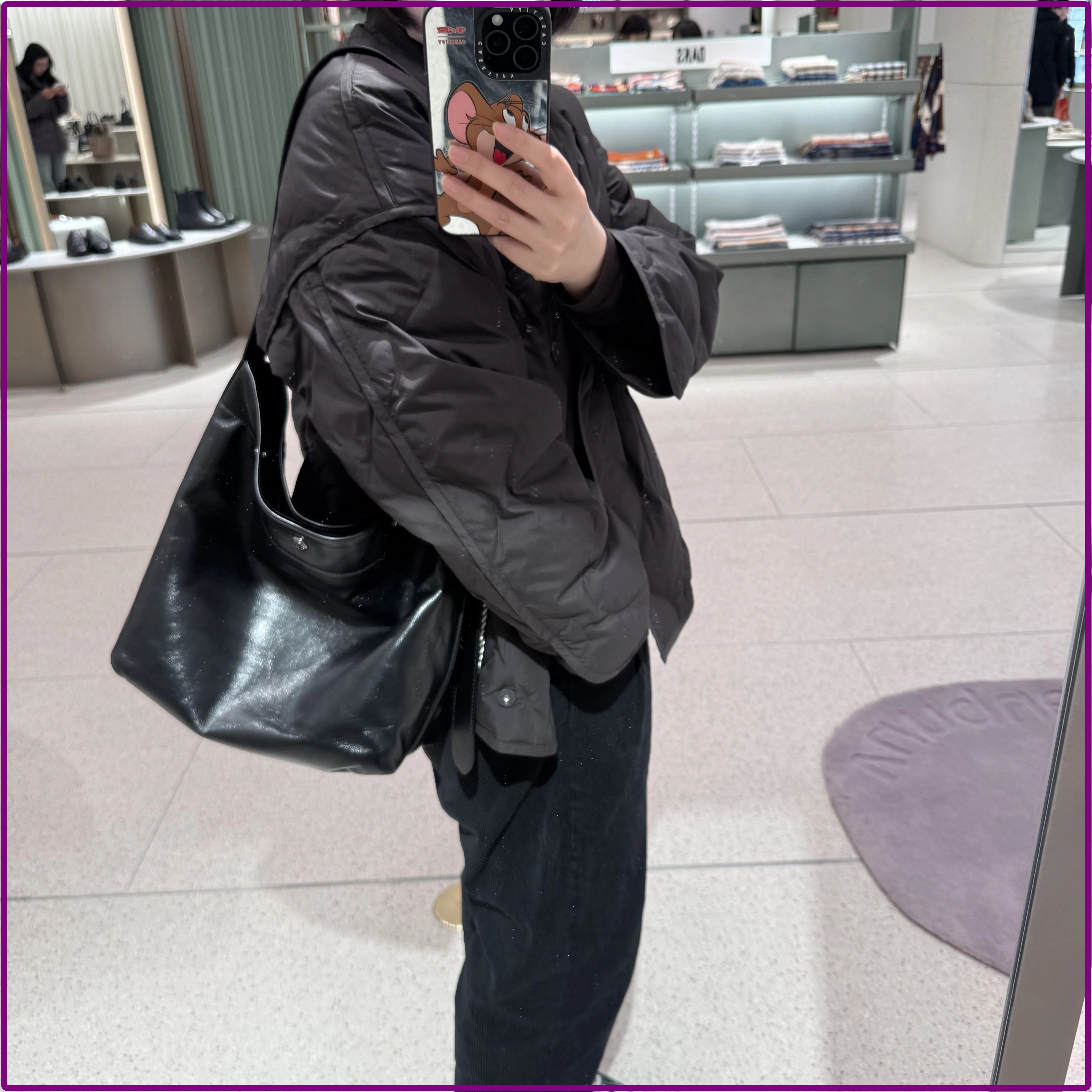 韓國百貨影片代購正品VUNQUE牛皮包Perfec Button Up Soft Hobo S