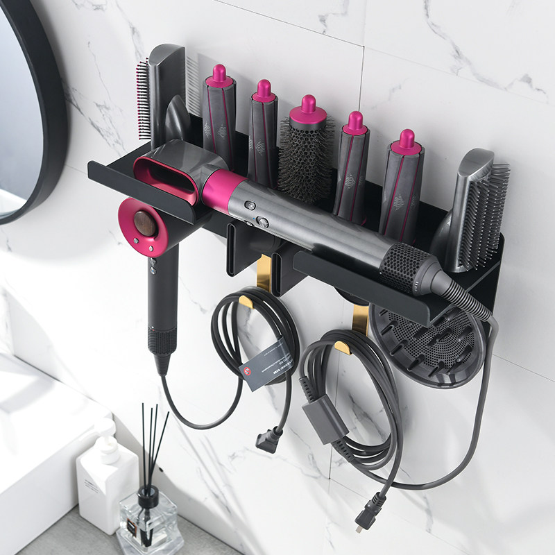 Suitable for Dyson curling iron storage rack dyson hair dryer bracket free punch hanger home hair dryer rack