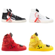 OFF-WHITE c o VIRGIL ABLOH OW 19ss RED BLACK WHITE Yellow HIGH-TOP SHOES