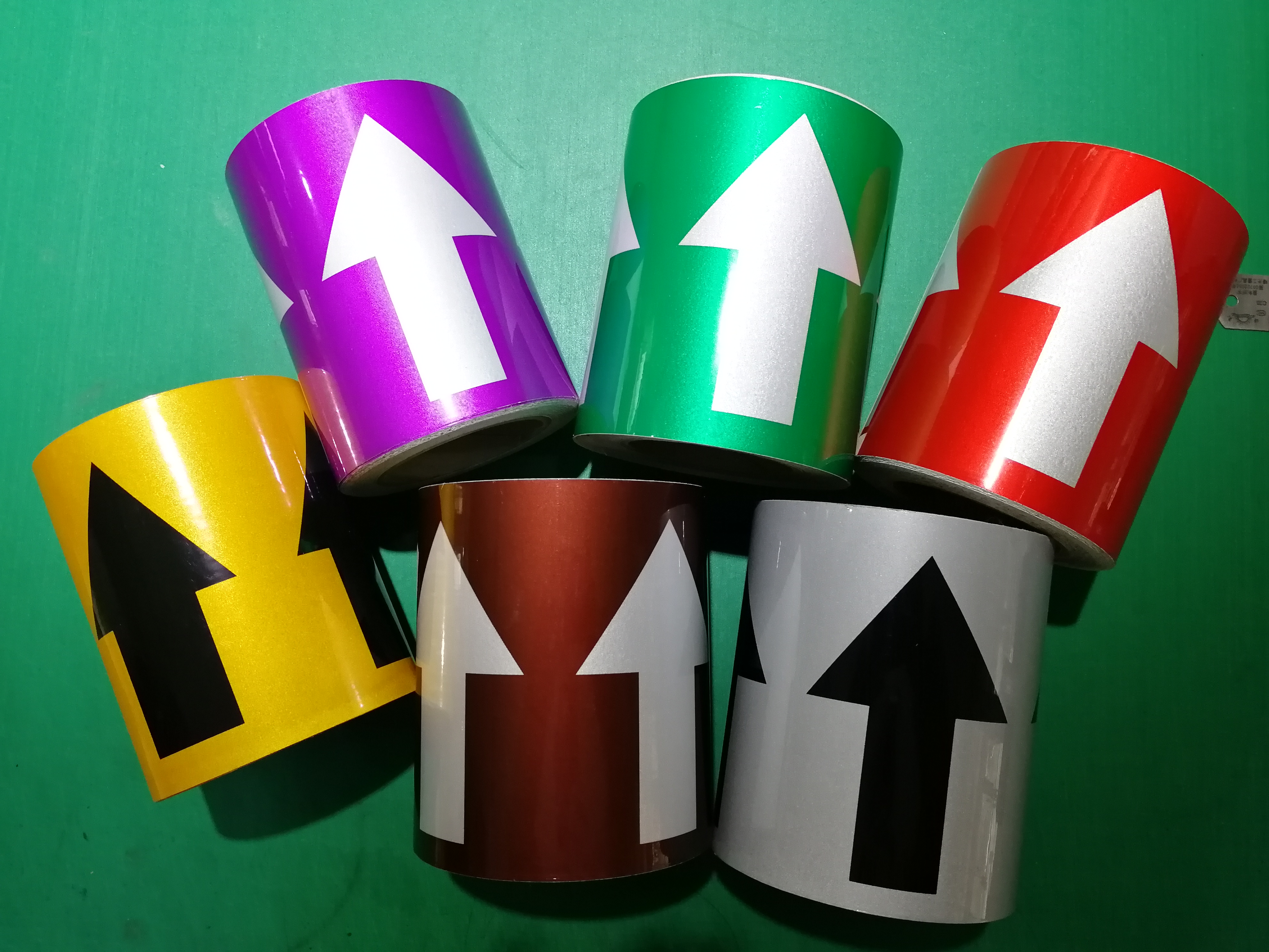 15cm reflective pipe logo label arrow flow direction logo Arrow double-sided tape color ring National standard eight-color standard