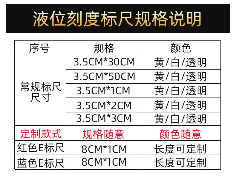 Tùy Chỉnh 
            Thước Đo Mực Nước Thước Đo Mức Chất Lỏng Tùy Chỉnh Xe Tăng Tự Dính Thước Tự Dính Đo Mực Nước Nhãn Chống Thấm Nước