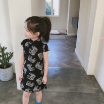 Small Crowdgirl Qipao Tunic Tunic childrens dress Dress Summer Pure Cotton Foreign Air Retro China Wind Baby Qipao 22 years