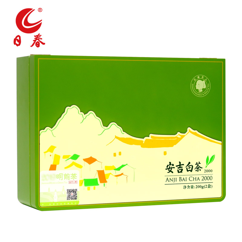 Sun-spring tea industry Ming former green tea (Anji white tea 2000) small packaging gift box loaded tea 200g
