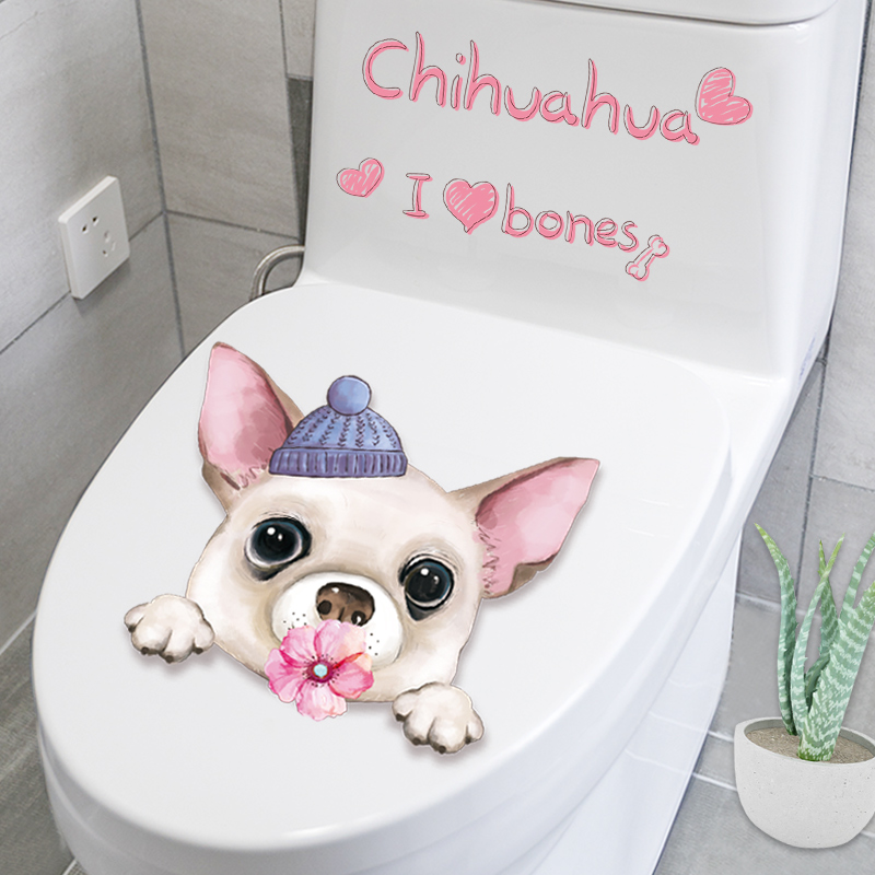 Funny Toilet Sticker with Decorative Creativity Personalized Makeup toilet Toilet Cartoon Cute Waterproof Home Wall Stickup Self-adhesive