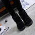 Mùa đông 2018 mới của các cô gái Hàn Quốc len tuyết ủng hai mang màu hồng ngọt ngào giày boot nữ cổ thấp Giày ống