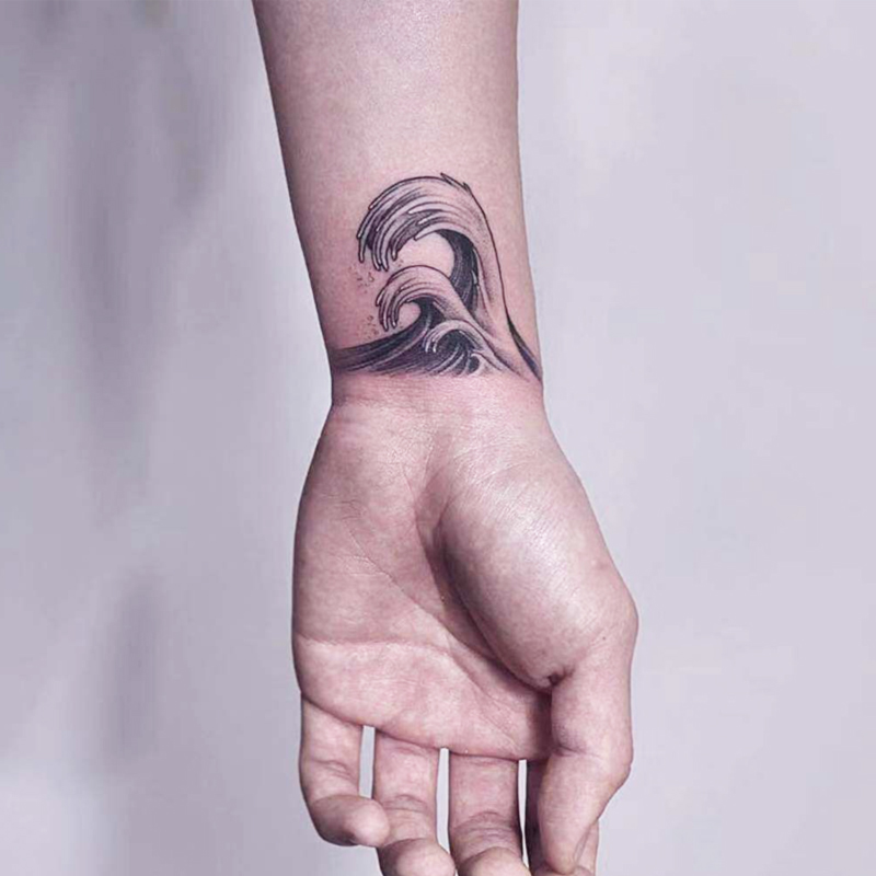 100 million Colorful to fly waves tattooed Japanese floating painting Waves Tattooed tattooed with tattooed and waterproof male lasting waves