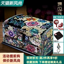 Jinbei legend Luodan lacquerware jewelry box Wooden European princess retro earrings Jewelry hand jewelry storage box