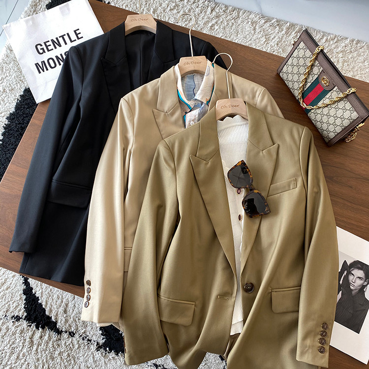 Sweet and cool fan with its own aura ~ high-end casual temperament suit slim h-version ladies coat new