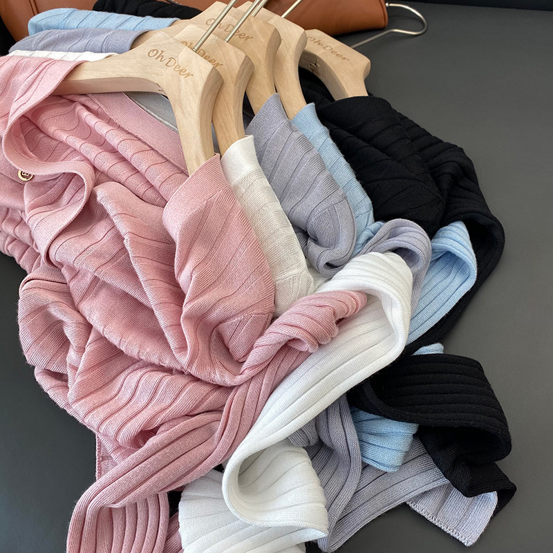 Mulberry silk antibacterial elastic pulpit strip display slim sunscreen cardiovert sweatshirt sweaters undershirt V airspace jersey