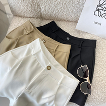 Custom anti-wrinkle fabric quite sphincter with type 100 hitch slim height waist casual suit shorts female summer loose a character wide leg