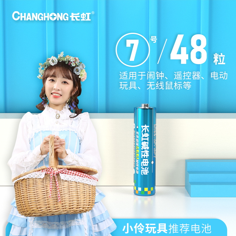 Changhong 7 Number of alkalis batteries Toys TV Air conditioning Remote control hangs alarm clock Dry battery 7 48 grain 1 5VAAA