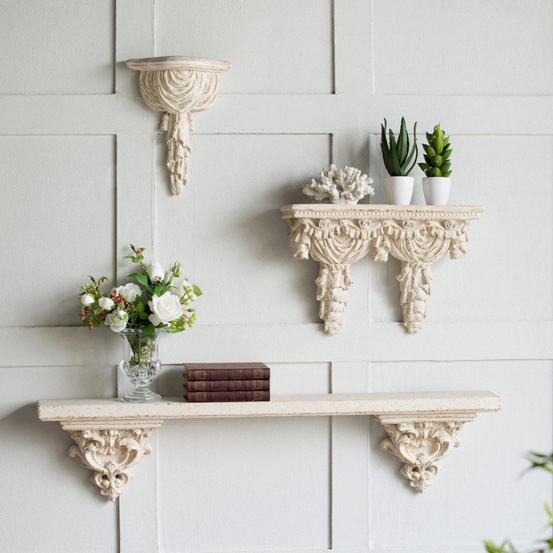 SP028 French European style retro carved background wall porch Wall Wall decoration rack partition storage rack