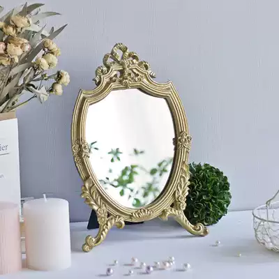 JZ034 European-style French retro light luxury court style gold makeup makeup mirror makeup table decoration ornaments