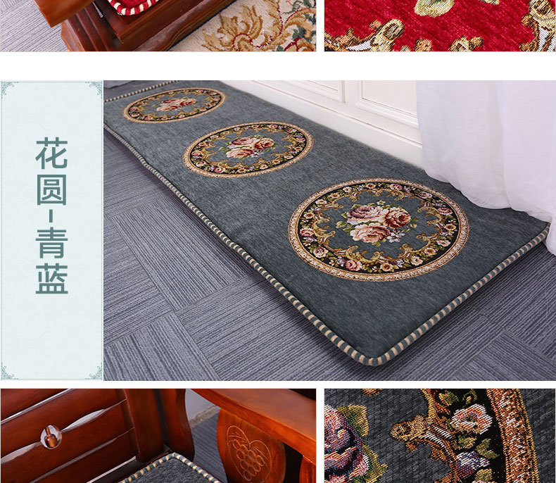 Rắn sofa gỗ đệm chenille vải của Mỹ tối giản mùa đông gụ dày sofa đệm số lẻ và chẵn ba chữ số - Ghế đệm / đệm Sofa đệm lót ghế gỗ