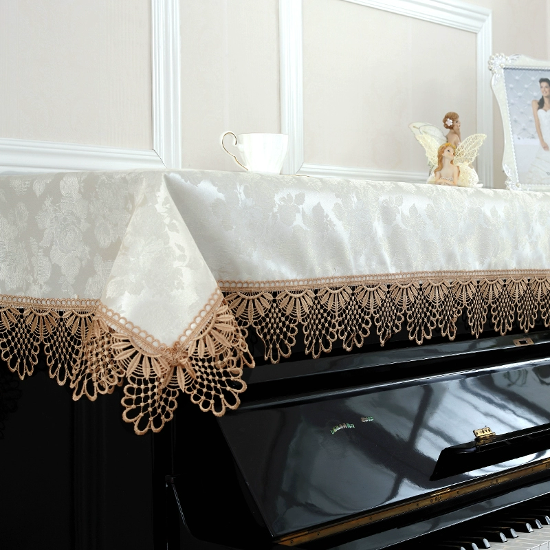 Hoa và gỗ Nắp đàn piano đơn giản kiểu châu Âu, đàn piano đồng màu kiểu cách phủ bụi che tủ tivi, khăn phủ vải - TV