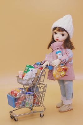 taobao agent Realistic props suitable for photo sessions with accessories, small shopping cart, scale 1:6