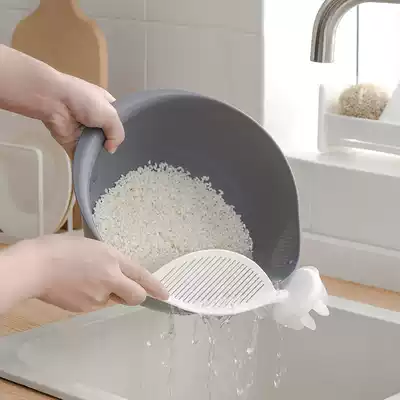 Japanese rice-washing artifact rice spoon washing rice sieve kitchen supplies do not hurt hand drain rice brush rice washing rice stick