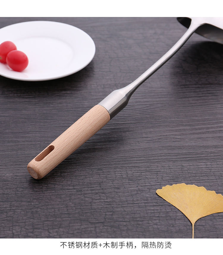 Bếp xẻng muỗng Bộ dụng cụ nhà bếp đặt chống vảy dài tay cầm bằng thép không gỉ cung cấp bếp nấu xẻng thìa thìa súp - Phòng bếp kệ gia vị 3 tầng