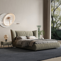 Cloth Bed Modern Simple Double Bed in Northern European Frosted Cloth Master Bed Bed in Yun Feng Bed