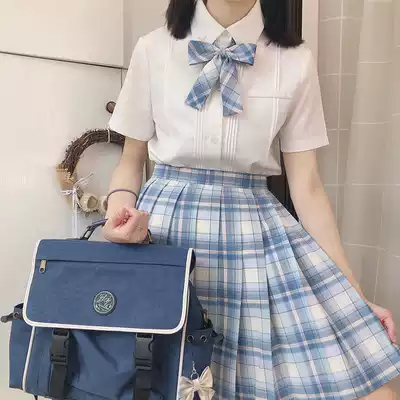 Flower and fog JK (love letter) short sleeve shirt JK slim original organ pleated white sweet shirt