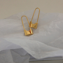 Eu American 18K Bag Golden Ins port Wind Pole minimalist Personality Tide Street Comeback DONT PIN EARRINGS Anti Allergy