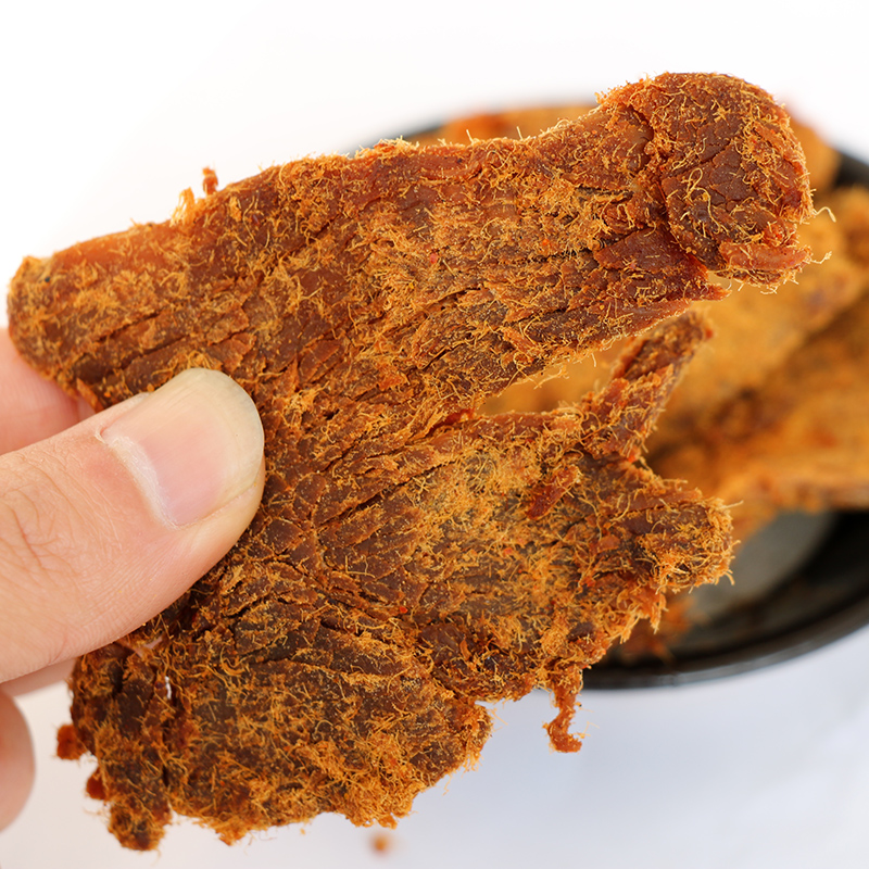 500g Shredded Chewy Head Shredded XO Flavor Satay Spiced Pork Slices Dried Roasted Spicy Pork Slices 250g Food