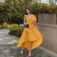 Retro French Oversized Bow Knot Backless Small Dress Female Minority Design Sling Front Short Front Back Long Swing Dress