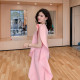 Small French design three-dimensional ruffled slanted shoulder dress dollytang slim fit bag hip dress