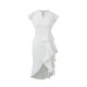 Small white French dress female design sense three-dimensional ruffle edge irregular hem slim fit hip dress