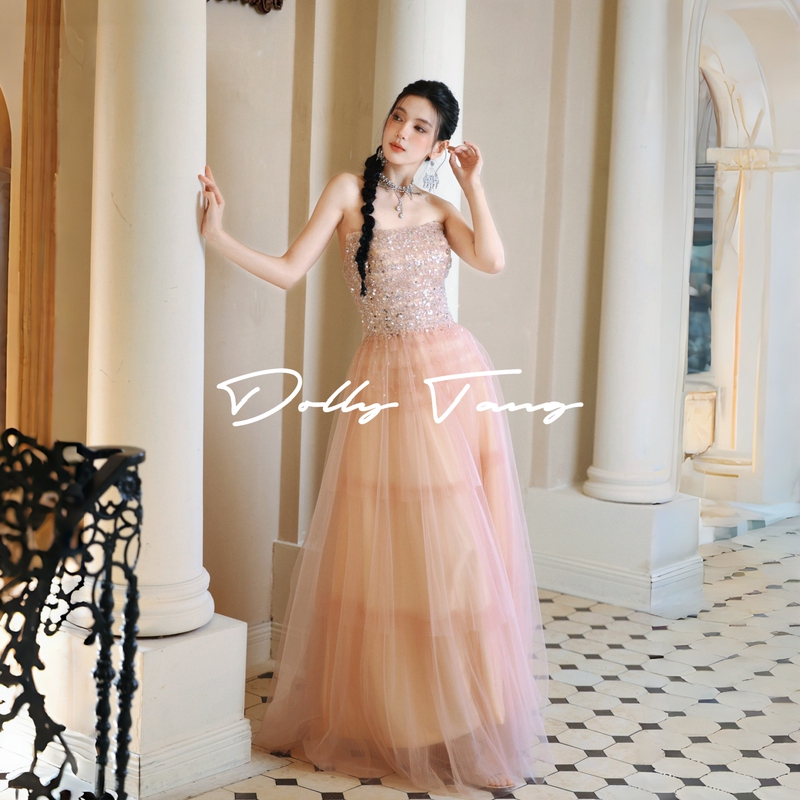 Dollytang Sparkling Sequin Tube Top Dress Pink Fairy Dress Coming-Of-Age Party Light Dress Morning Gown for Women Dollytang Sparkling Sequin Tube Top Dress Pink Fairy Dress Coming-Of-Age Party Light Dress Morning Gown for Women