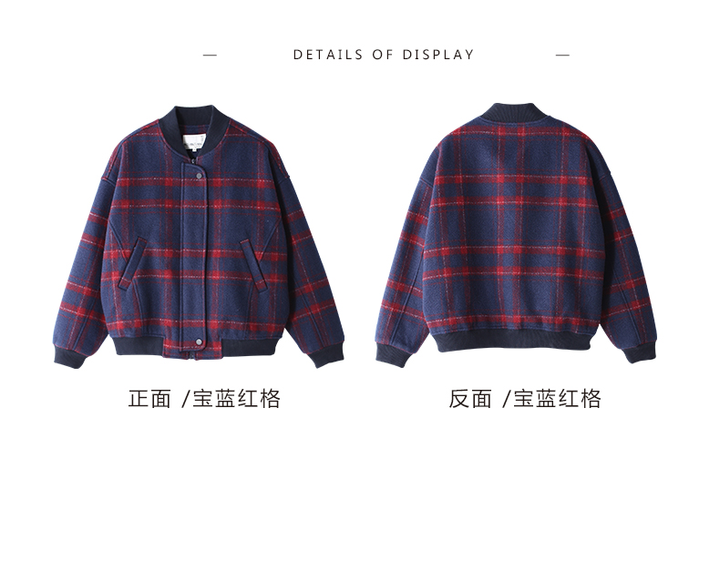 Ngôn ngữ đầu tiên của phụ nữ mùa thu phong cách mới quần áo cotton kẻ sọc lỏng áo ấm cotton dày áo sơ mi nữ - Bông áo phao lót lông cừu nữ