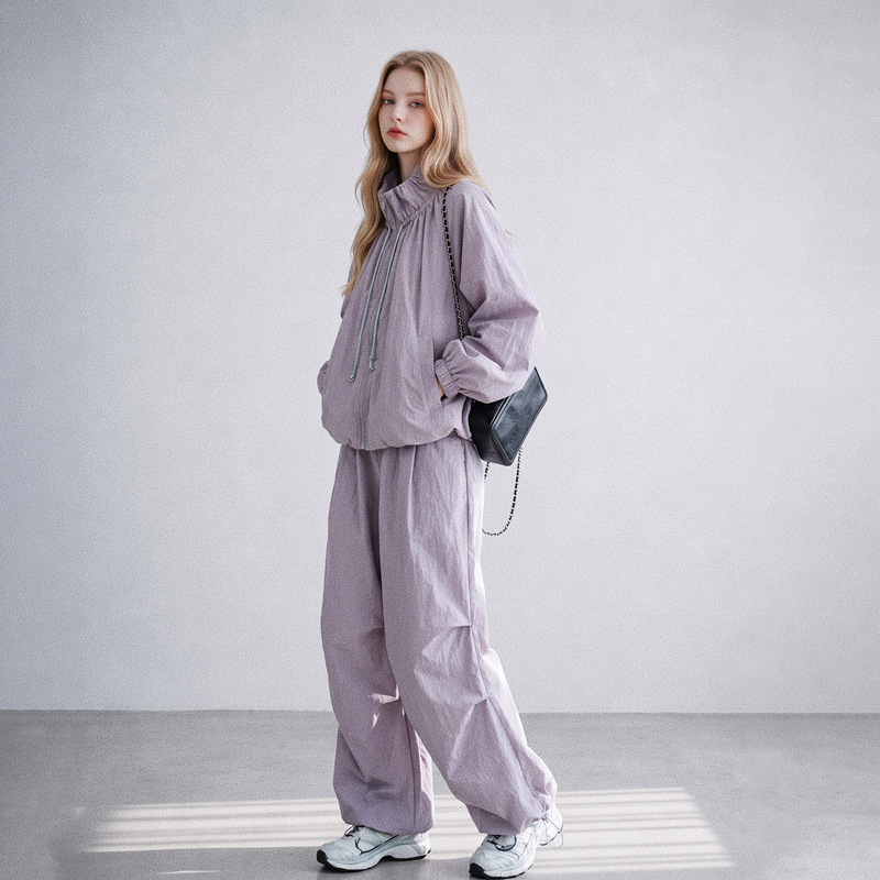 Leuro Workwear Casual Sports Purple Top Suit for Women 2026 Autumn New Style Relaxed Fit Jogger Pants Two-Piece Set Leuro Workwear Casual Sports Purple Top Suit for Women 2026 Autumn New Style Relaxed Fit Jogger Pants Two-Piece Set