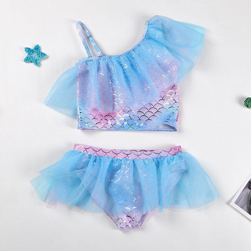 Girls Mermaid Tail 2022 New Swimwear Baby Clothes Suit Children Bikini Princess Dress