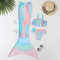 Girls Mermaid Tail 2022 New Swimsuit Baby Clothes Set Kids Bikini Princess Dress