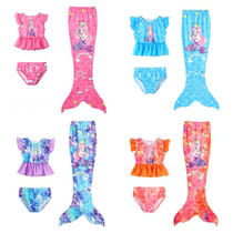 Mermaid clothes costume fishtail princess dress swimsuit girl girl fish tail children swimsuit set baby