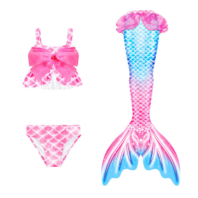 Mermaid Tail ເຄື່ອງນຸ່ງເດັກນ້ອຍ Swimsuit ເດັກຍິງແຍກ Swimwear ເດັກຍິງເດັກນ້ອຍ Princess Dress Bikini Summer Dress