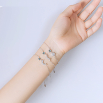 Dream glass Planet Star Moon bracelet sterling silver female chic Net red Harajuku girl Super fairy best friend bracelet simple simple