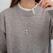 Cross sweater chain womens autumn and winter Joker sweater choker ins hip hop necklace 2021 New Tide long