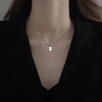 925 sterling silver H letter square brand necklace female summer light luxury niche design sense choker 2021 New Tide jewelry