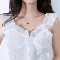 Sterling silver Red love little devil necklace simple niche choker female tide Net red ins light luxury pendant girlfriends