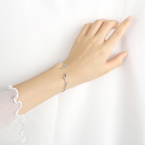 s925 sterling silver thin cloud bracelet female guard bracelet frosted Japanese and Korean bracelet gift student simple Mori bracelets