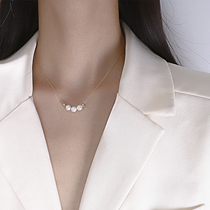 Chinese Valentines Day Valentines Day pearl necklace female S925 silver light luxury niche simple temperament ins Wind girlfriends choker female