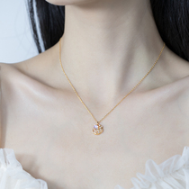 Sterling Silver Moon star necklace simple temperament Net red choker female tide light luxury minority Crescent diamond necklace