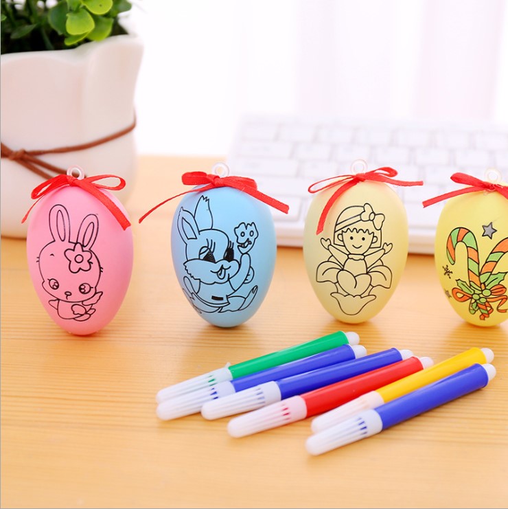 Trứng phục sinh trẻ em tự làm thủ công sơn trứng đồ chơi trứng vẽ tay trứng làm tranh nhựa bán buôn - Handmade / Creative DIY đồ dùng đồ chơi tự làm của giáo viên mầm non