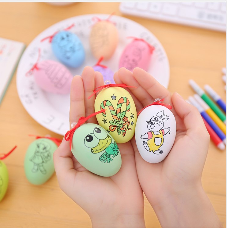 Trứng phục sinh trẻ em tự làm thủ công sơn trứng đồ chơi trứng vẽ tay trứng làm tranh nhựa bán buôn - Handmade / Creative DIY đồ dùng đồ chơi tự làm của giáo viên mầm non